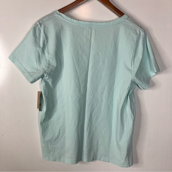 For Days Organic Cotton U Neck Tee in Iced Aqua Size Xlarge - Picture 2 of 5